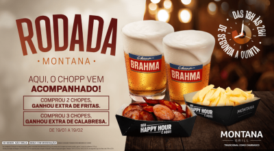 Montana Grill confirmou promoção especial atrelada à aquisição de chopes (Fotos: Divulgaçã...