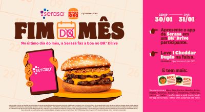 Burger King® e Serasa dão sanduíche na faixa/ Divulgação / Burger King® e Serasa dão sandu...
